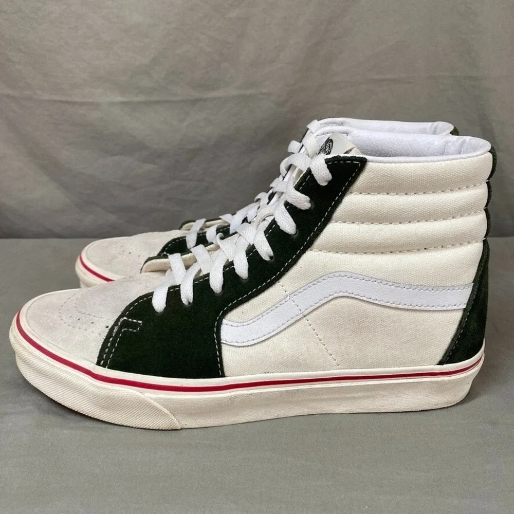 Vans Sk8-Hi Mens Size 8 Retro High-Top‎ Skate Sneaker Marshmallow Green Leather